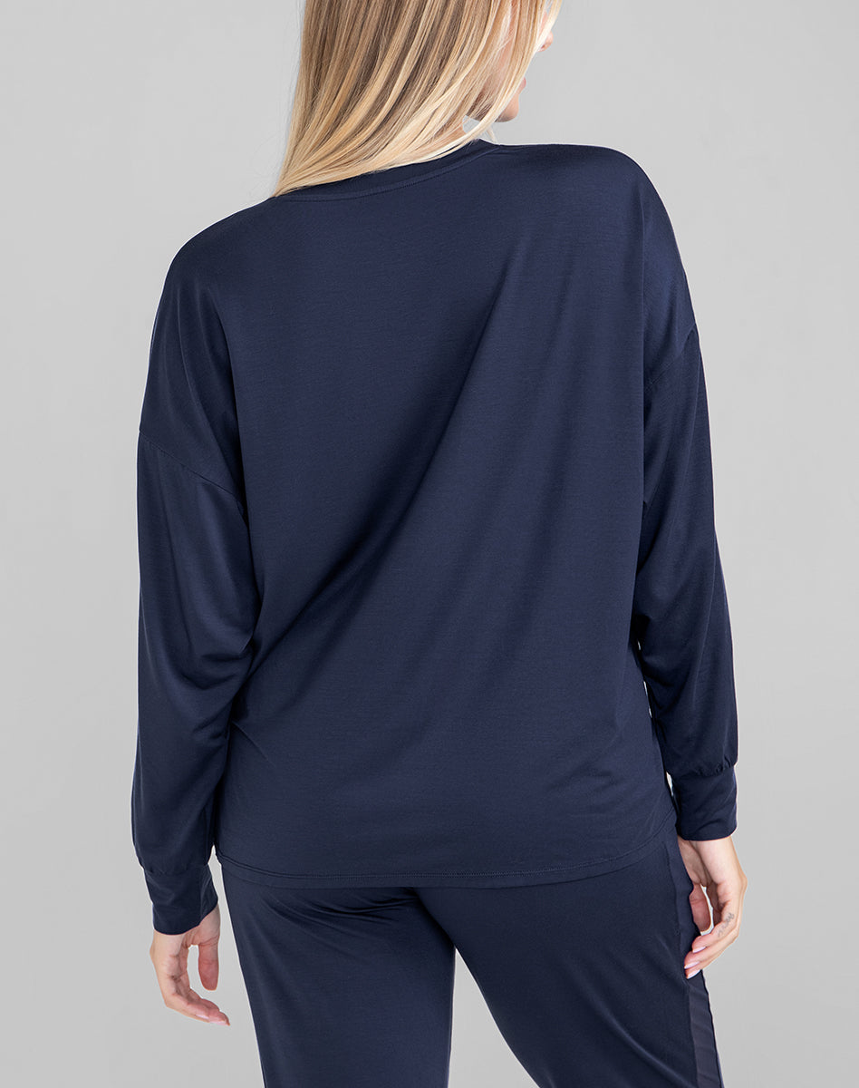 BlissWearLongSleeveTop-Model-Navy-M-Raine-Back.jpg